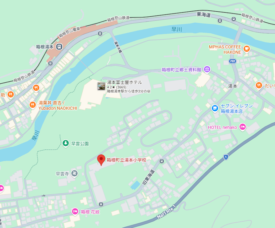 集合場所 湯本幼児学園 地図